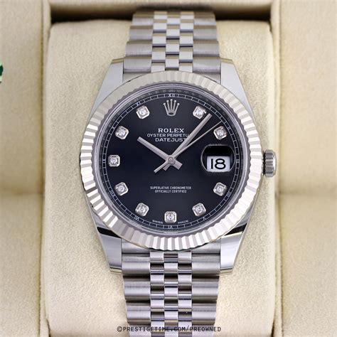 rolex datejust 41 mm black dial|pre owned rolex 41mm datejust.